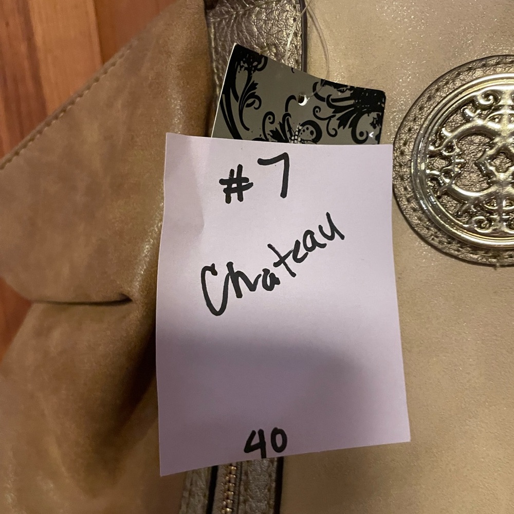 Chateau Tan and Silver Handbag